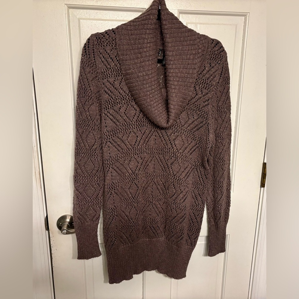Maurices Textured Cowl Neck Sweater - Plum